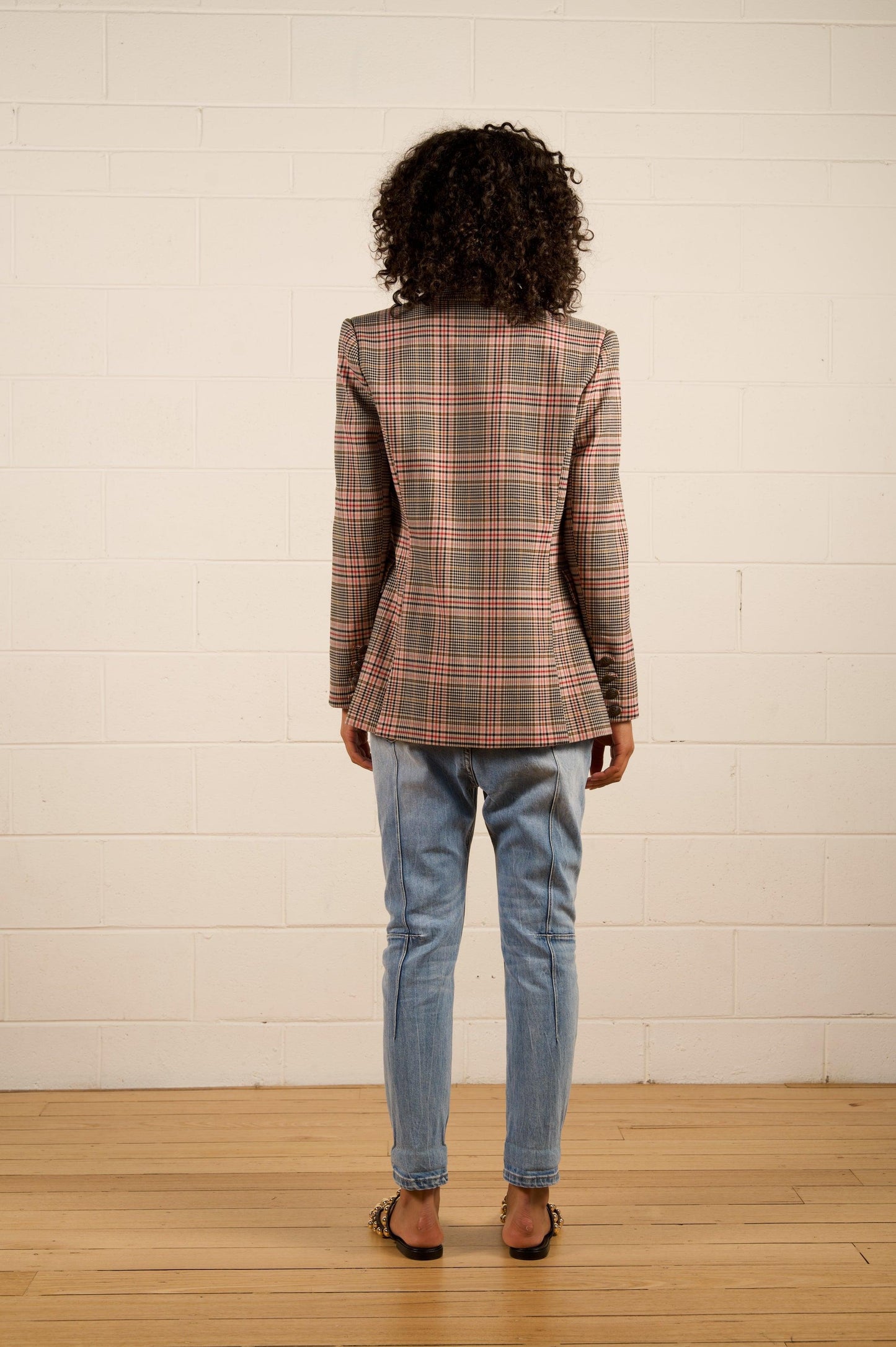 Jules Longline Blazer - Pink Check by We Are The Others - in 1/XS | SWAACE