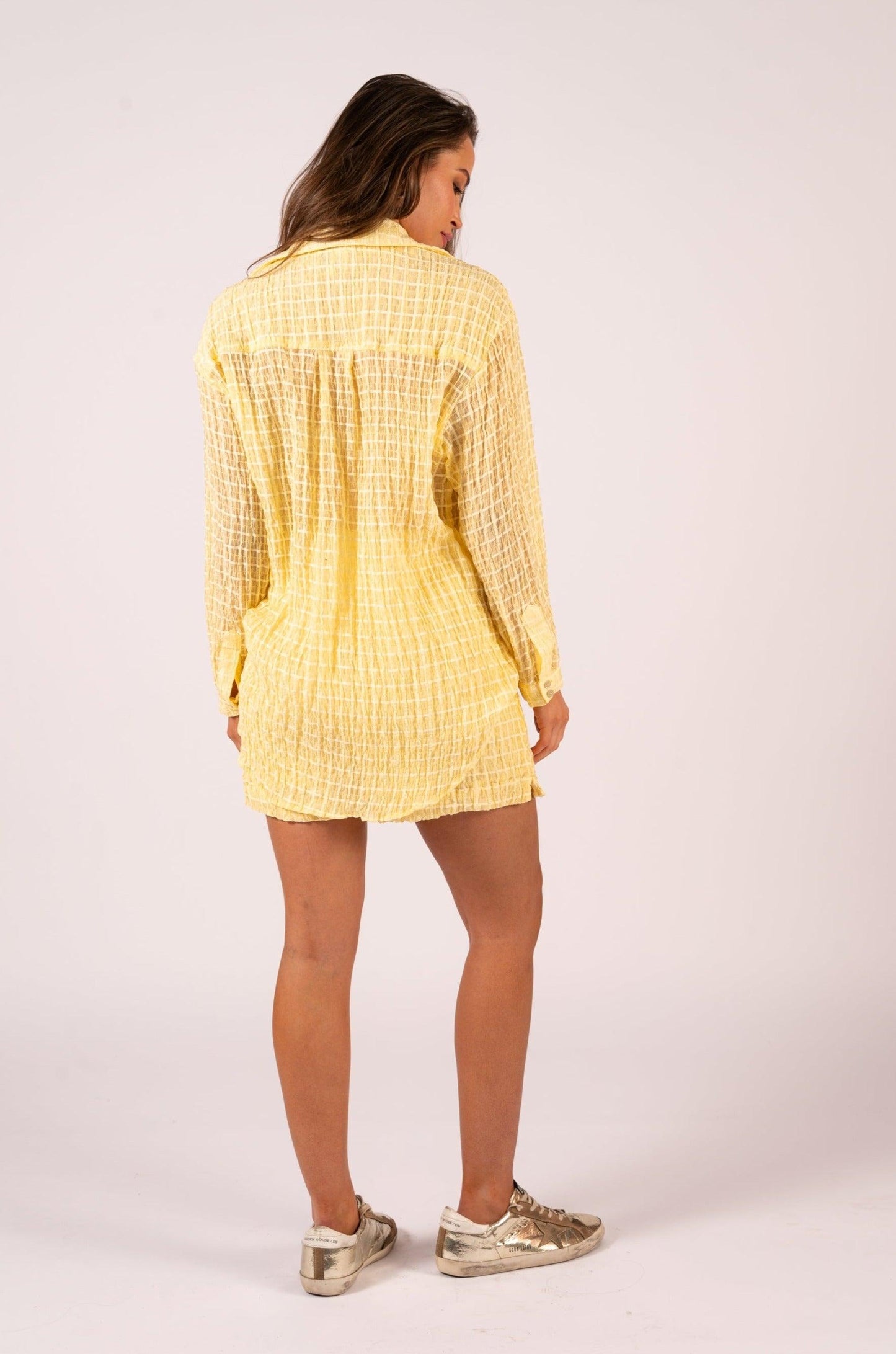 Simone Shirt & Demi Short Set - Lemon Texture by We Are The Others - in 1/XS | SWAACE