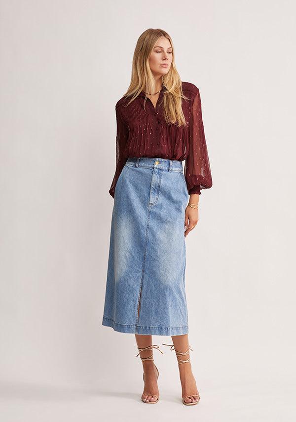 Abloom Blouse - Wine by MOS The Label - in 6 | SWAACE
