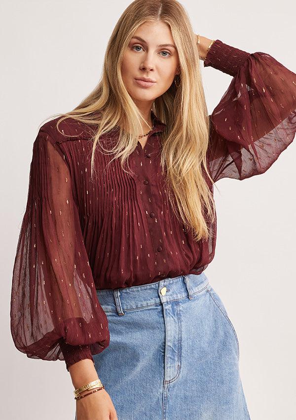 Abloom Blouse - Wine by MOS The Label - in 6 | SWAACE