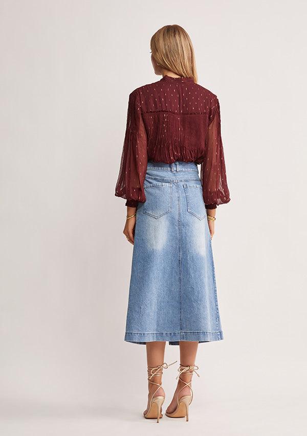 Abloom Blouse - Wine by MOS The Label - in 6 | SWAACE