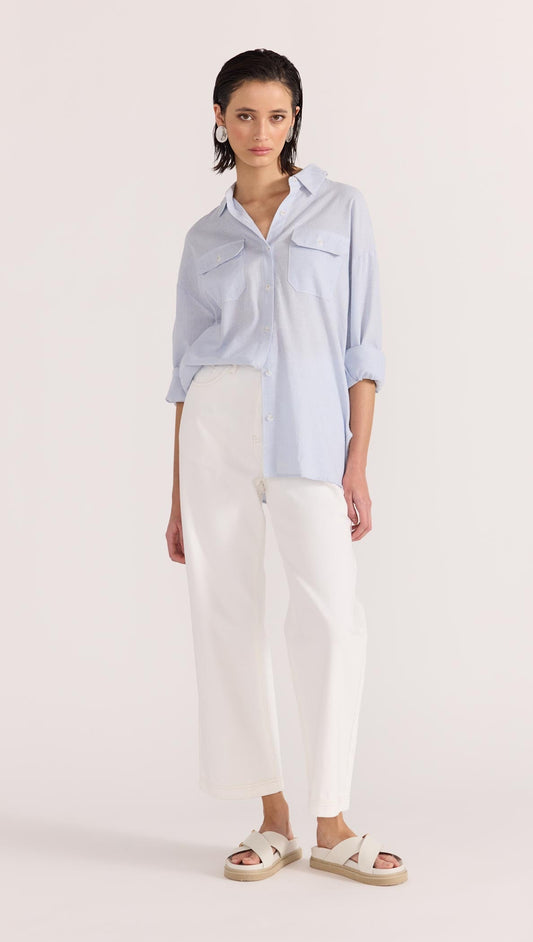 Danica Shirt - Blue/White - STAPLE THE LABEL