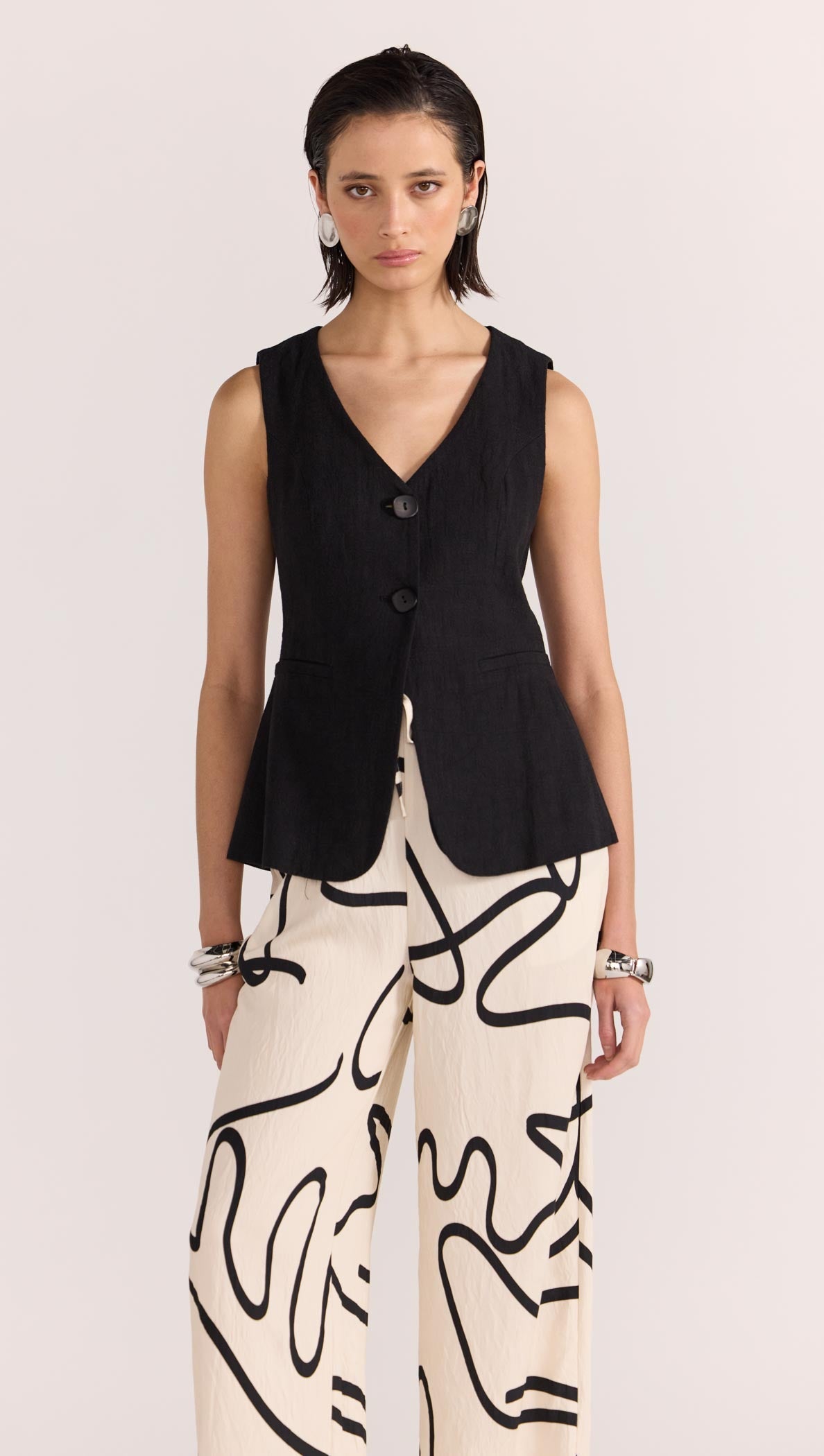 Athena Longline Vest - Black