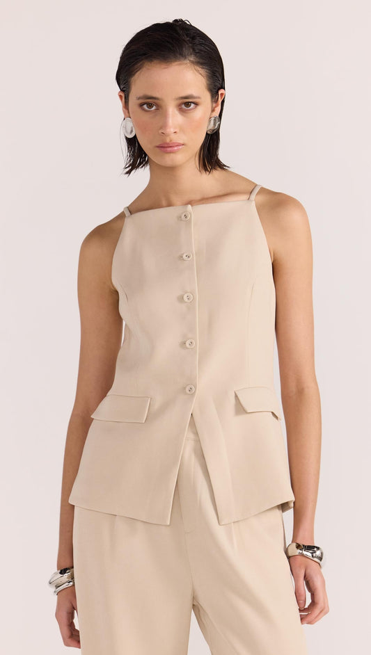 Hayden Longline Vest - Beige
