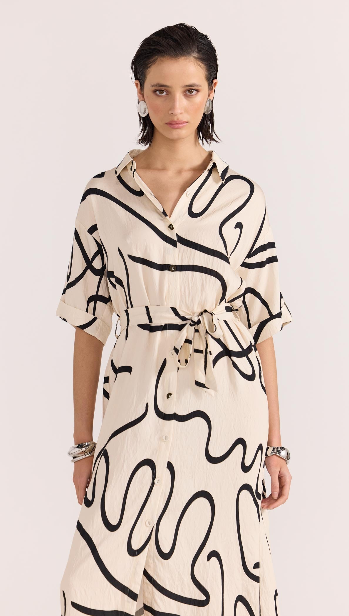 Zenith Midi Shirtdress - Abstract