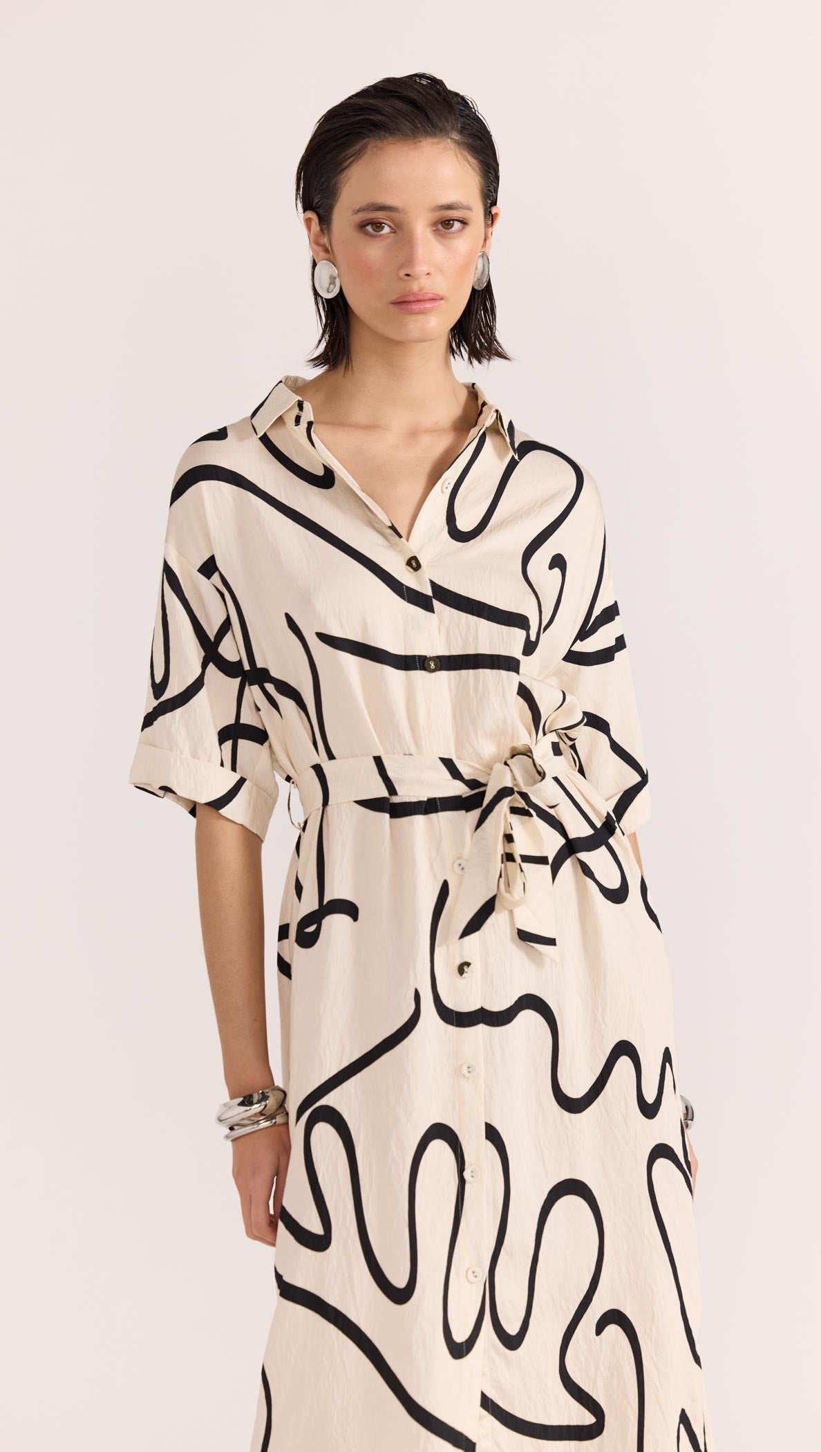 Zenith Midi Shirtdress - Abstract