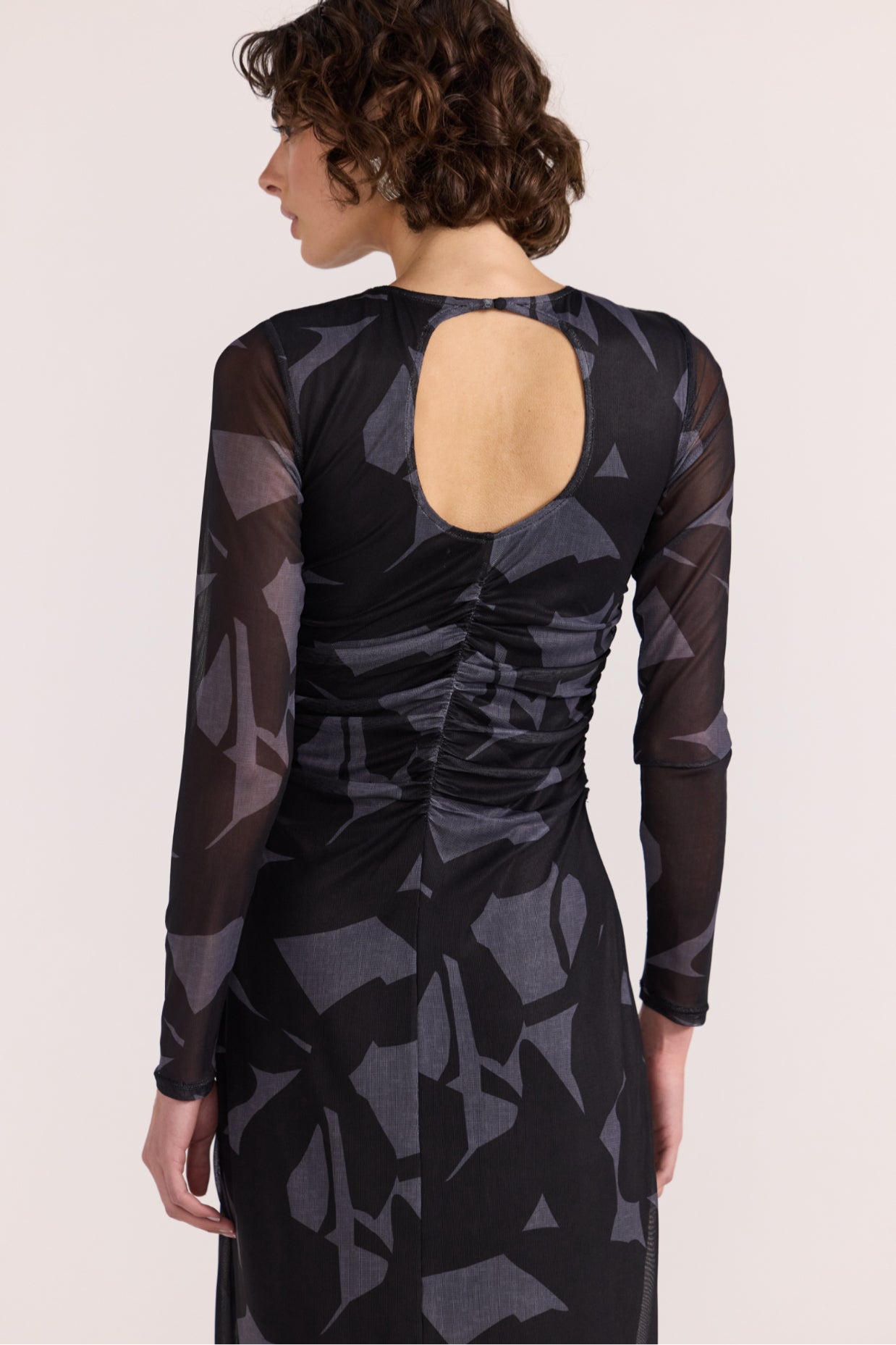 Aura Mesh Midi Dress - Abstract