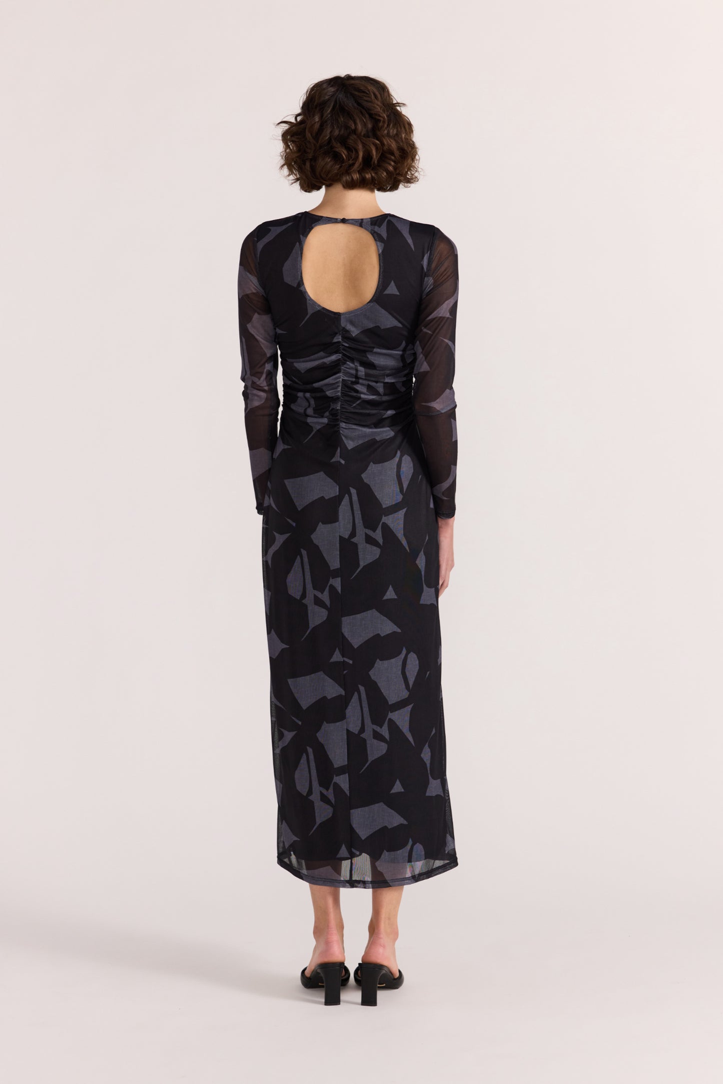 Aura Mesh Midi Dress - Abstract