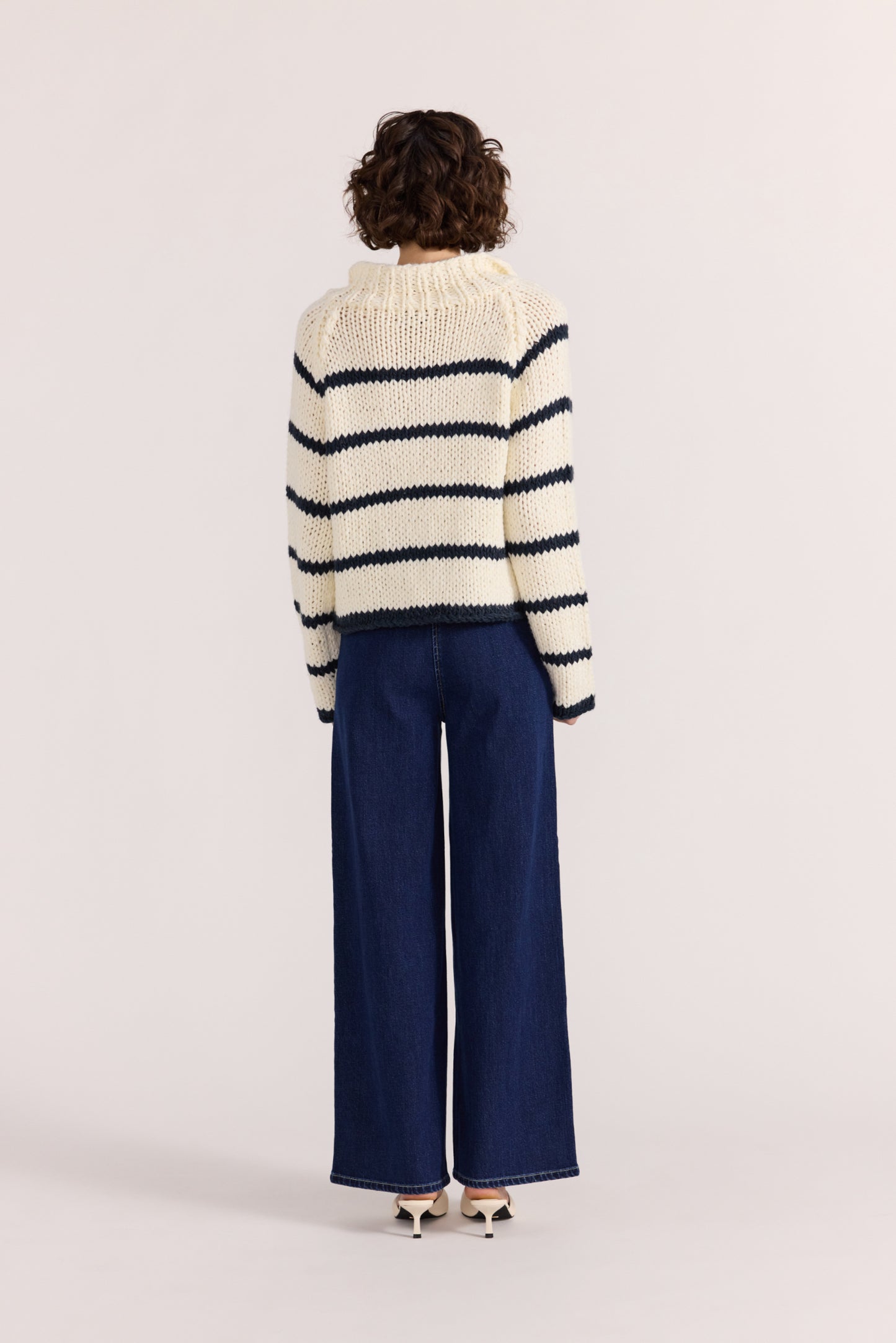Frankie Stripe Jumper - Cream/Navy