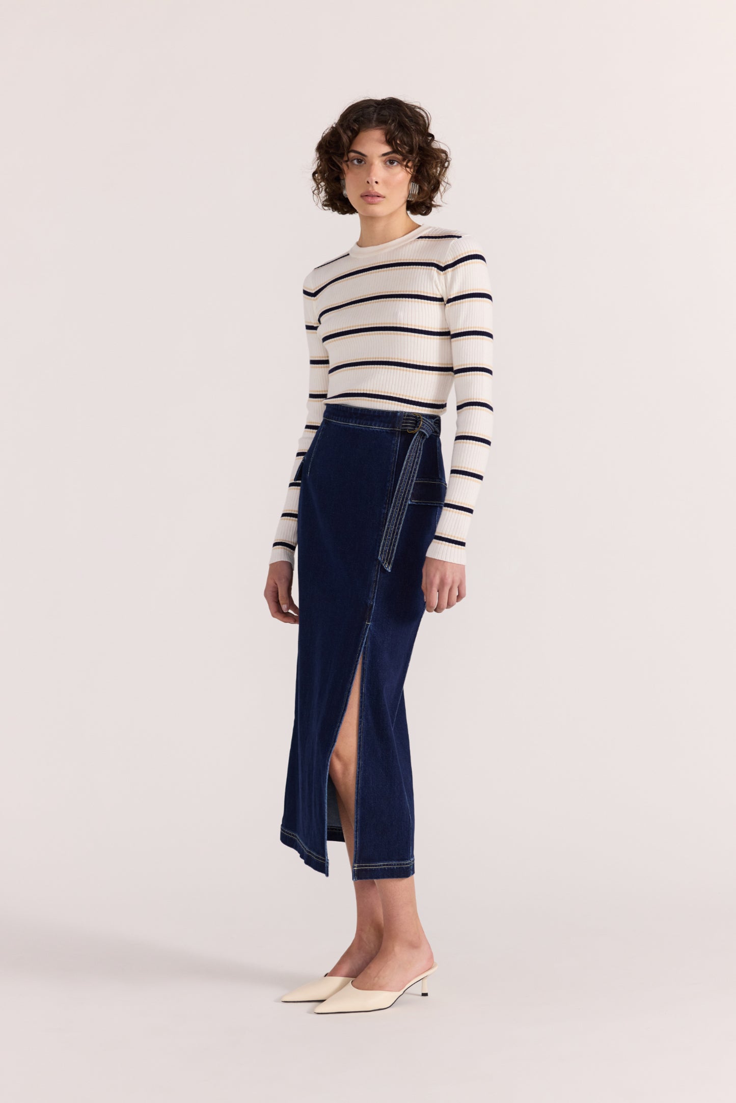 Lennox Denim Midi Skirt - Indigo
