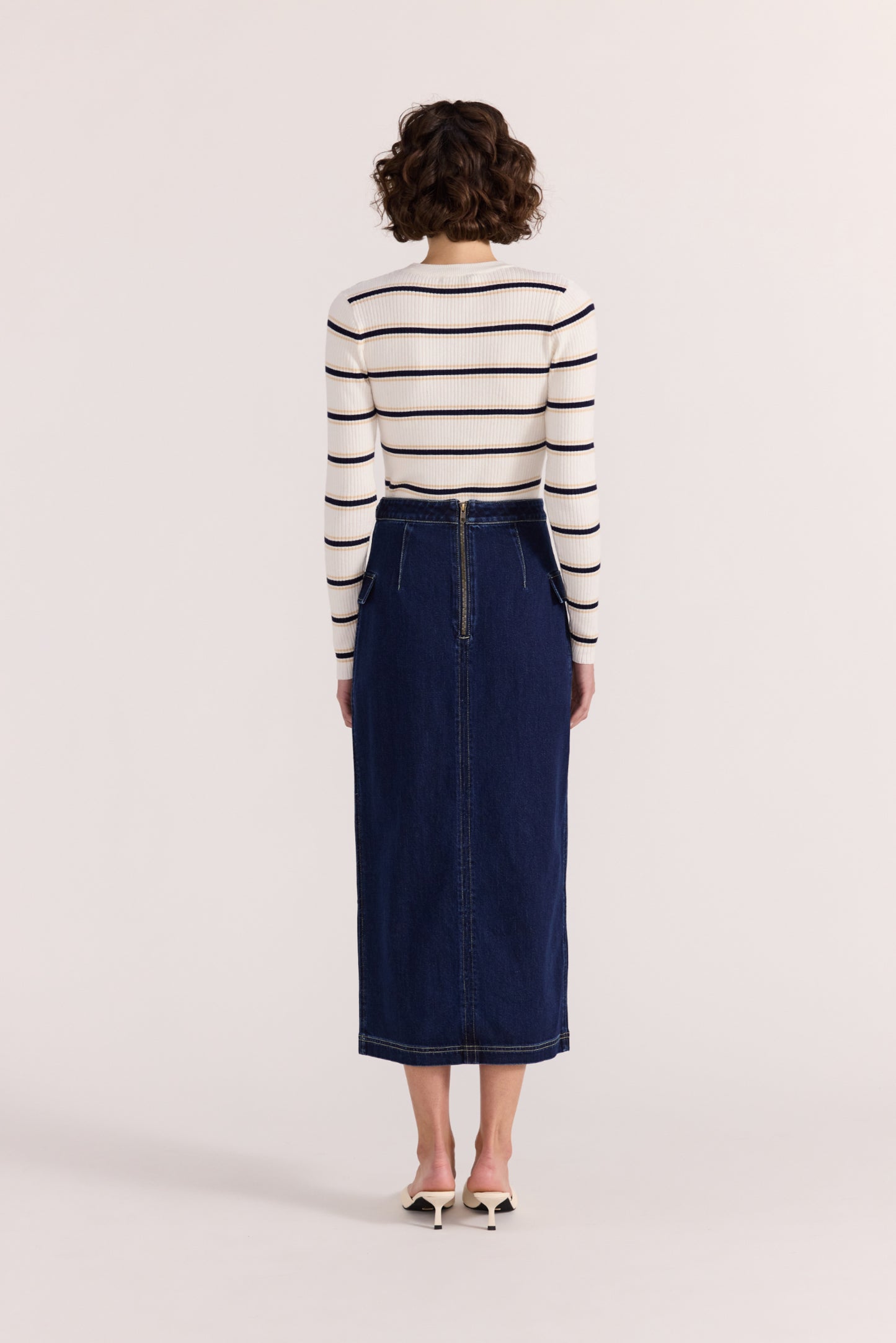 Lennox Denim Midi Skirt - Indigo