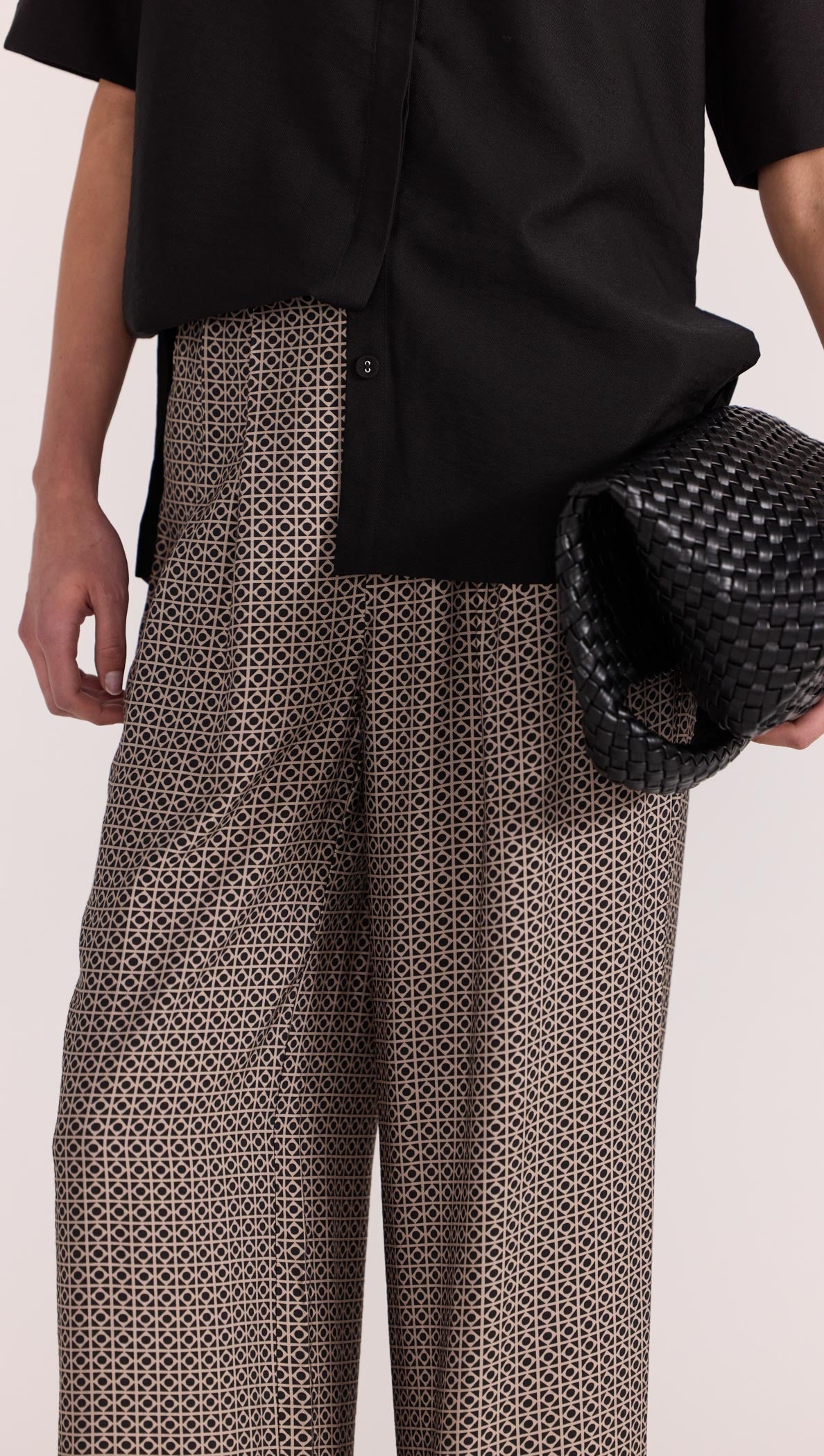Calla Wide Leg Pants - Black/Beige
