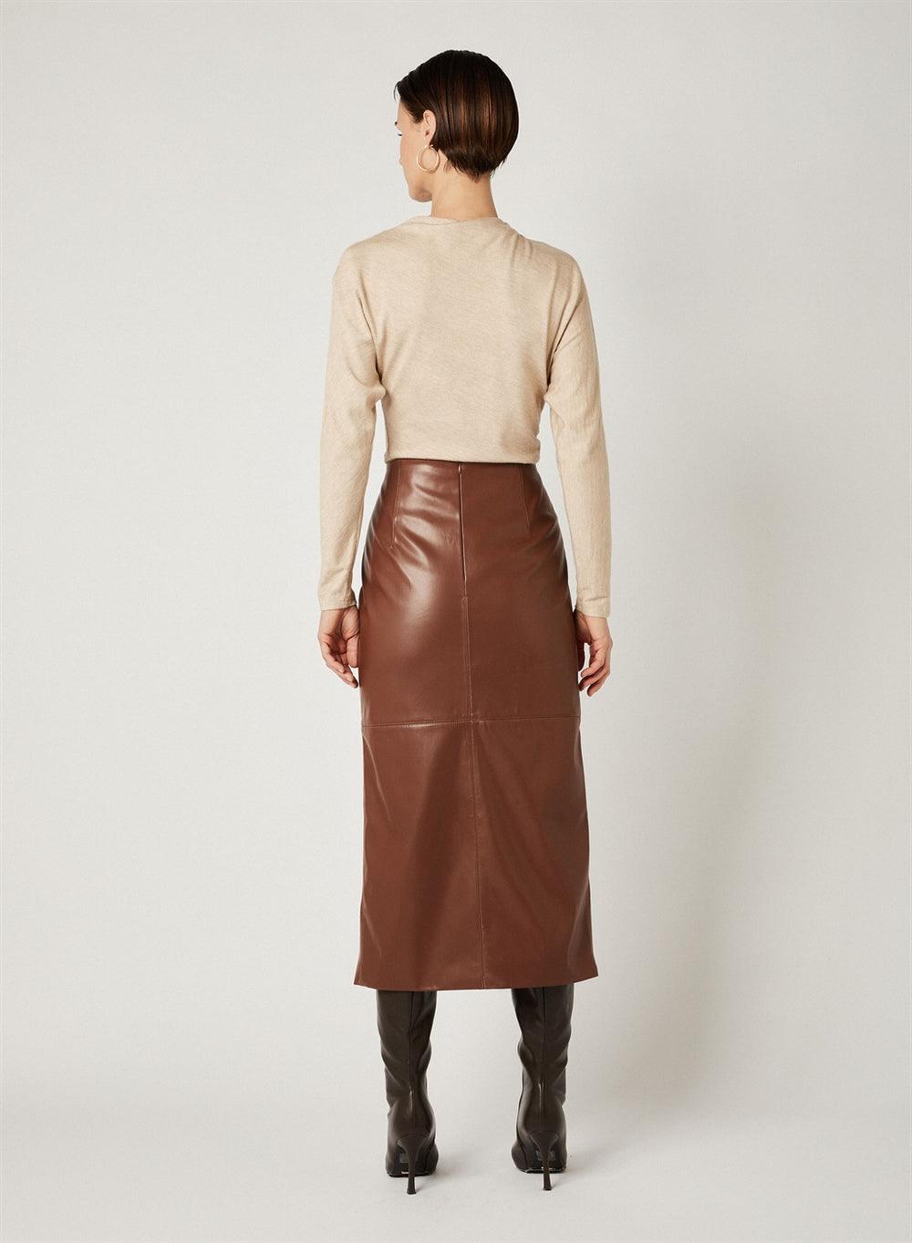 Rocco Midi Skirt - Nutmeg by Esmaee - in XS | SWAACE
