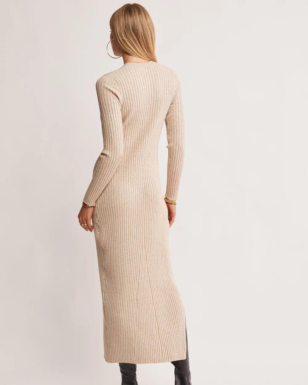 Wistful Knit Midi Dress - Sand by MOS The Label - in XS | SWAACE
