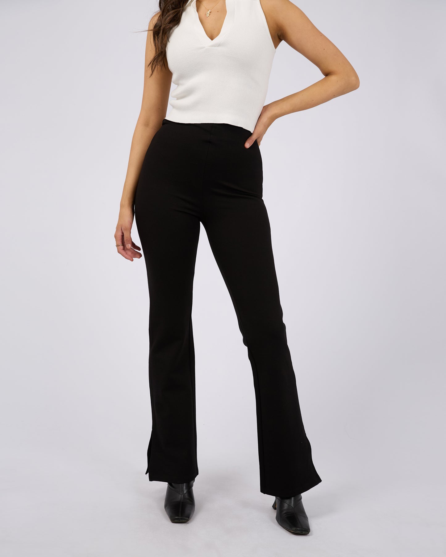 Jenner Side Split Pant - Black