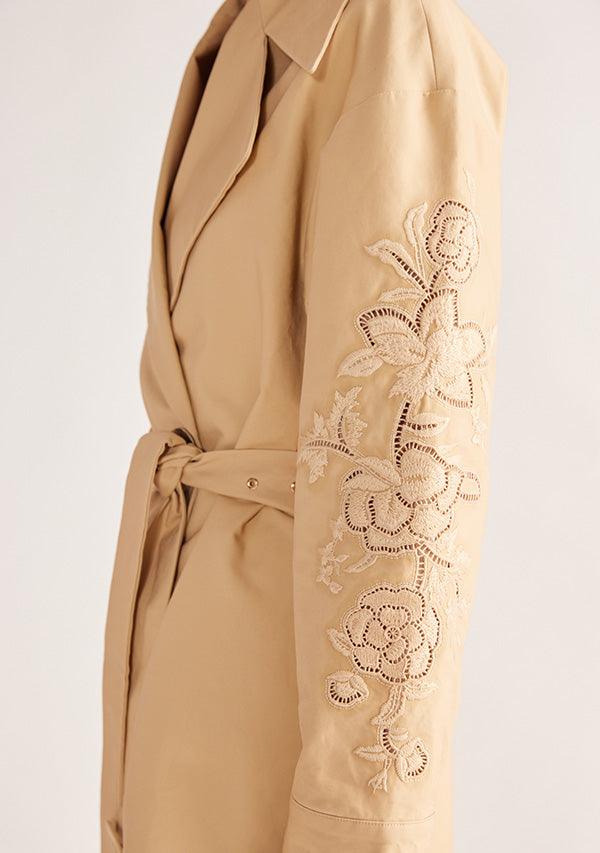 Louise Embroidery Trench - Beige by MOS The Label - in 6 | SWAACE