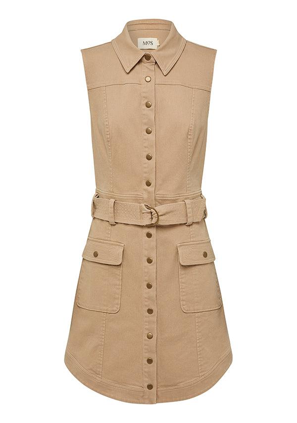 Tidal Mini Dress - Oat by MOS The Label - in 8 | SWAACE