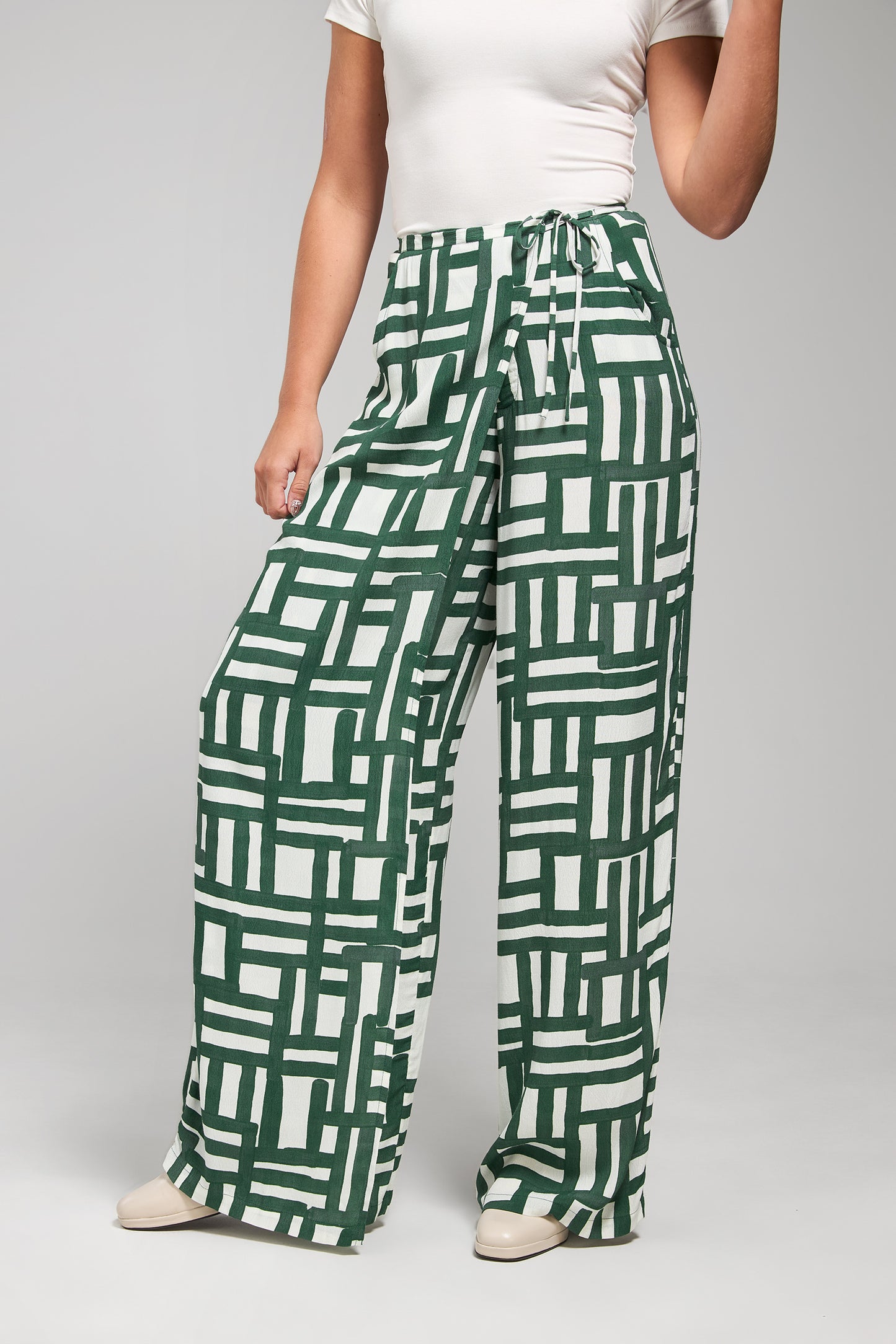 Daphne Wrap Pants - Painted Check by Rue Stiic - in XS | SWAACE