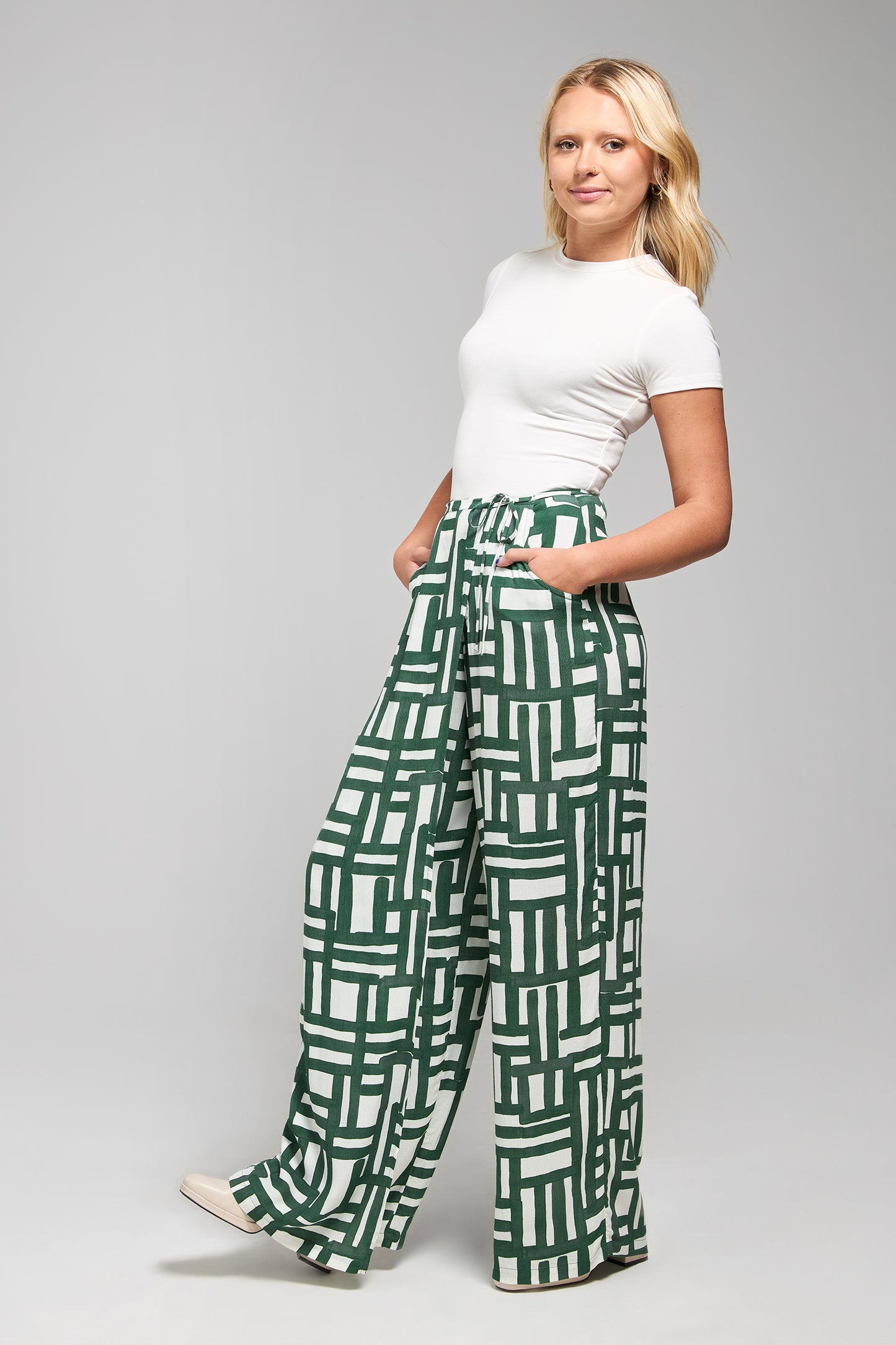 Daphne Wrap Pants - Painted Check by Rue Stiic - in XS | SWAACE