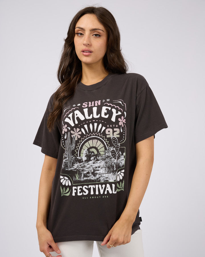 Sun Valley Oversized Tee - Washed Black