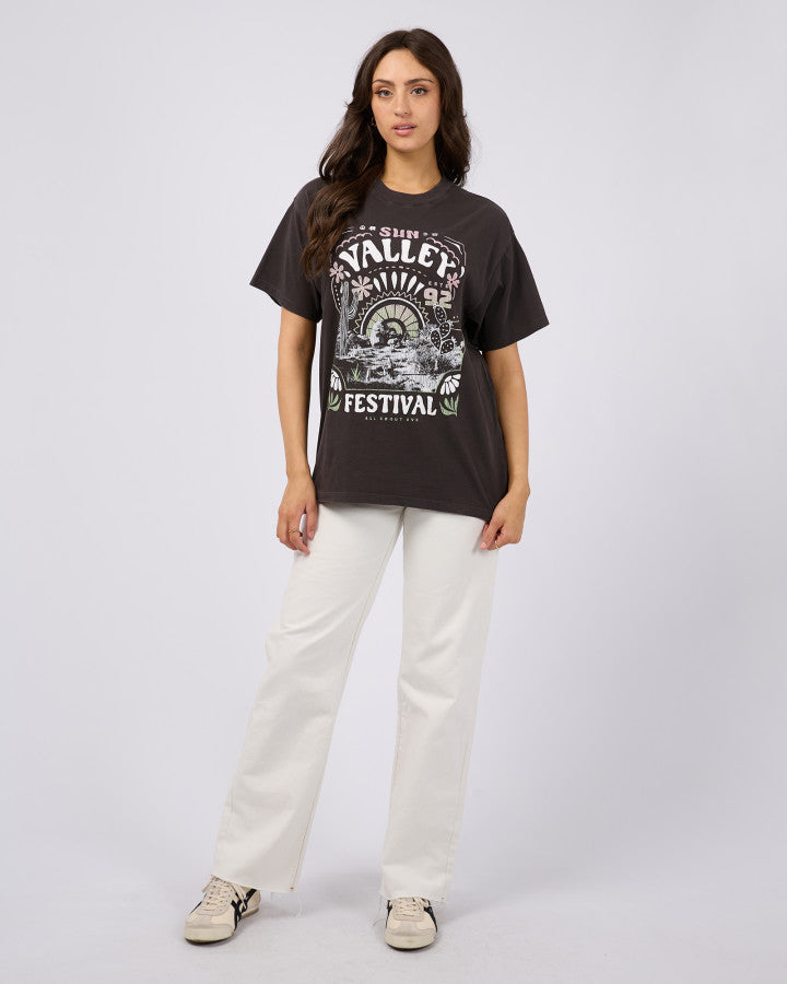 Sun Valley Oversized Tee - Washed Black