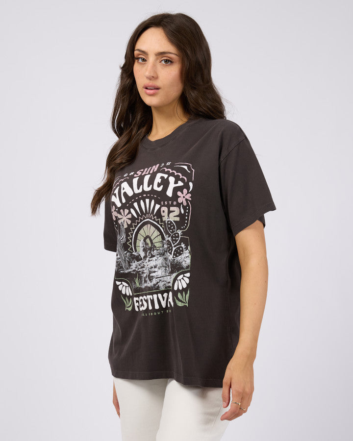 Sun Valley Oversized Tee - Washed Black