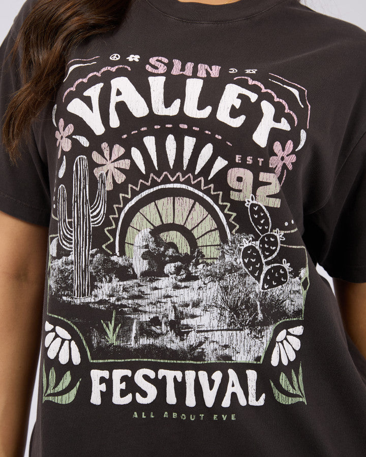 Sun Valley Oversized Tee - Washed Black