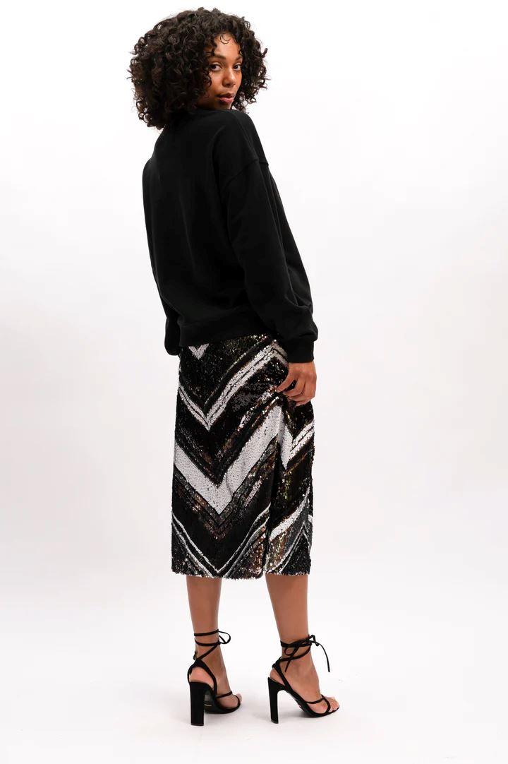 Zana Sequin Skirt - Silver Lines by We Are The Others - in 1/XS | SWAACE