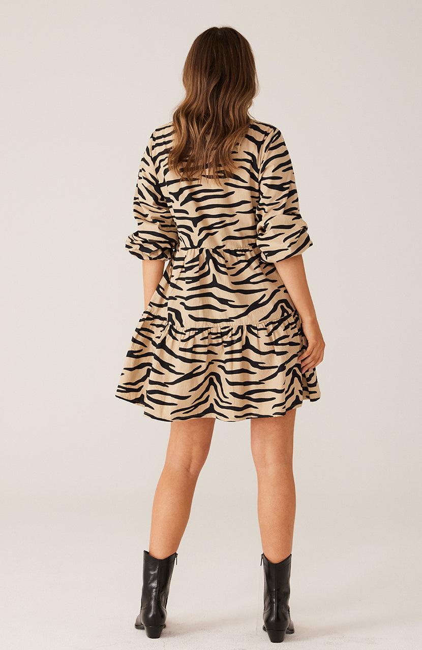 Indianna Mini Dress - Taupe by Cartel & Willow - in XS | SWAACE