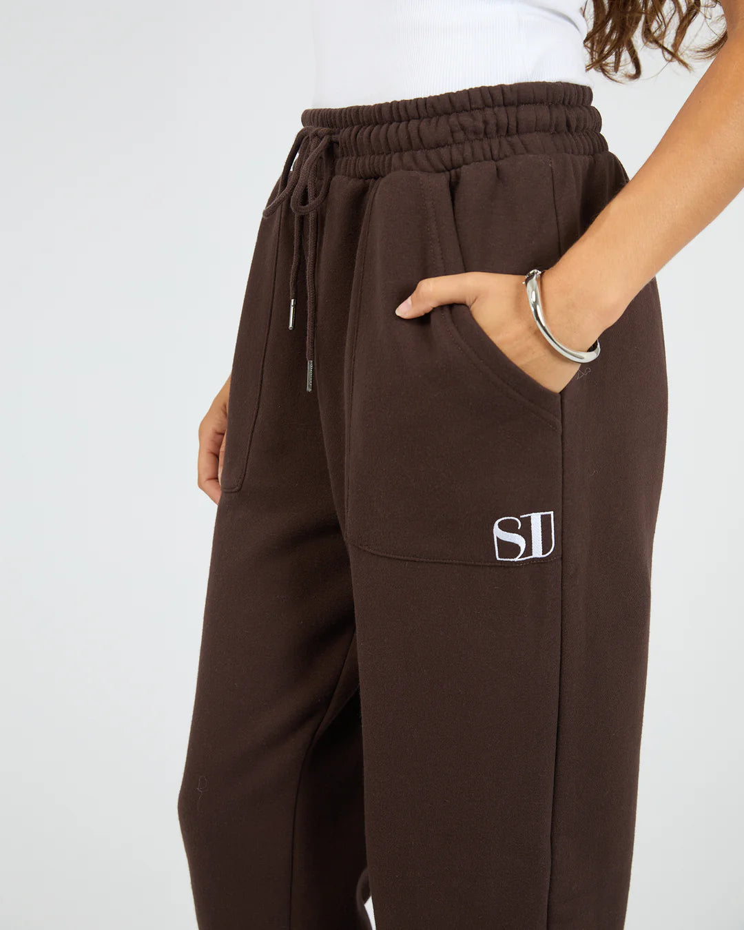 Silent Luxe Cuffed Trackpant - Chocolate