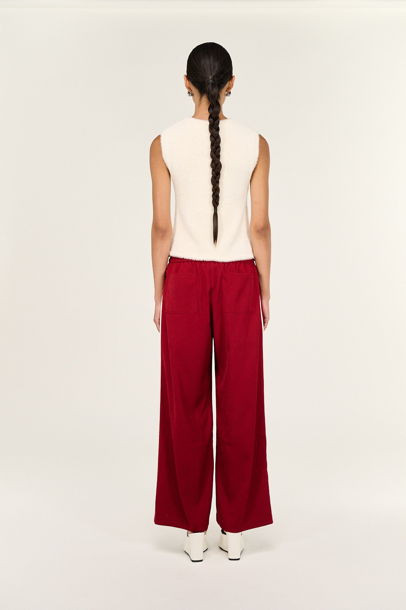 Echo Mid Rise Relaxed Pant - Dark Red