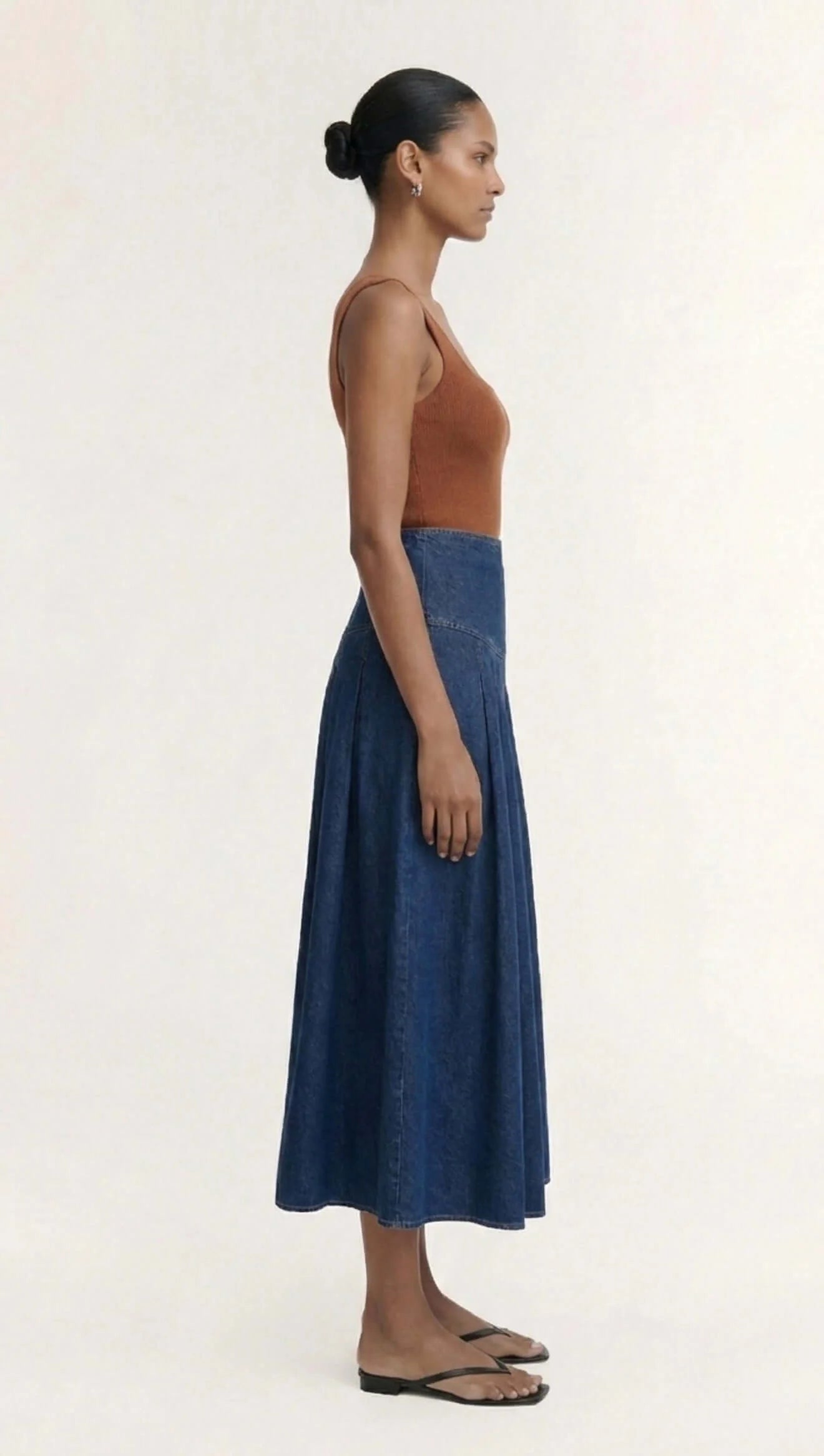 Loam Square Neck Ribbed Knit Tank - Copper