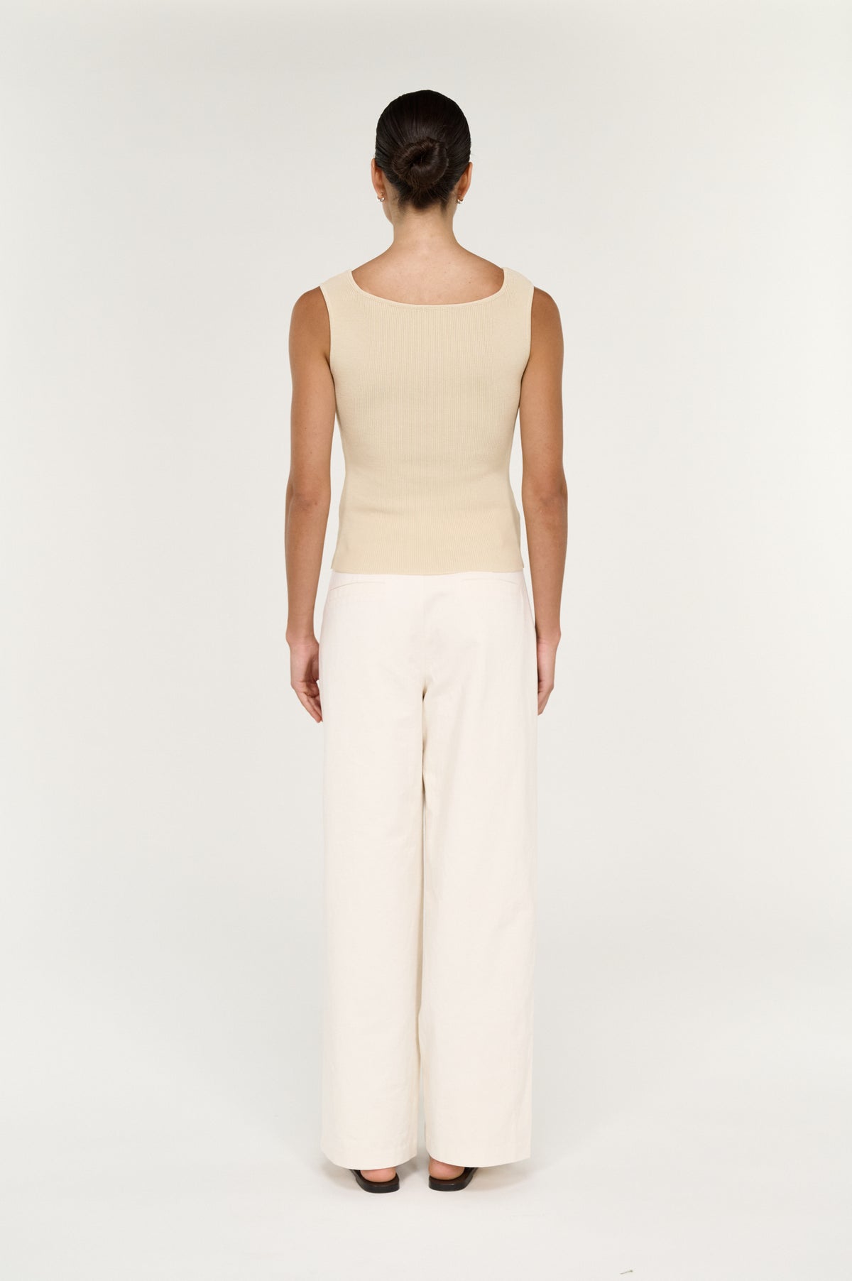 Moda Reversible Knit Tank Top - Ecru
