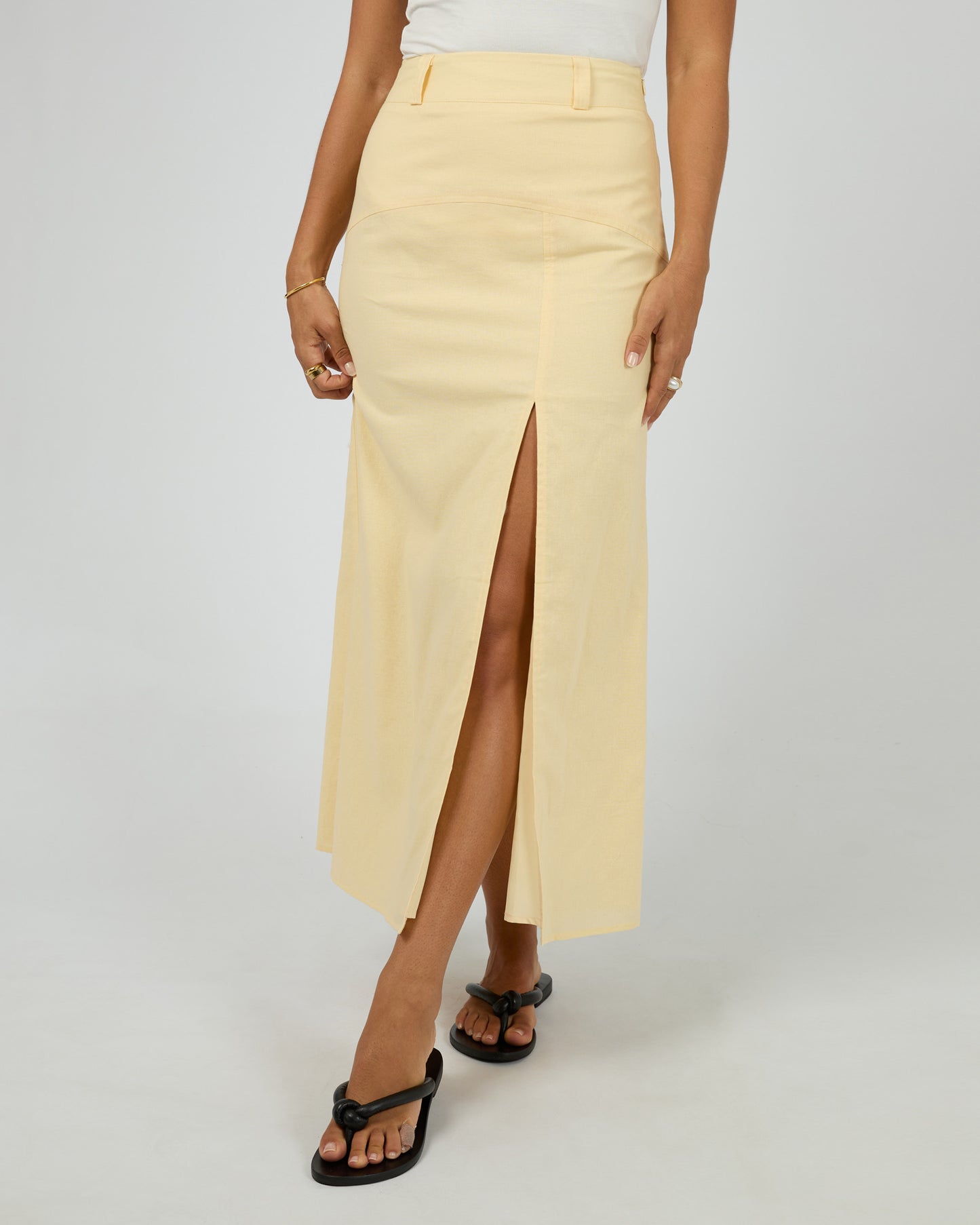 Alessa Linen Maxi Skirt - Yellow