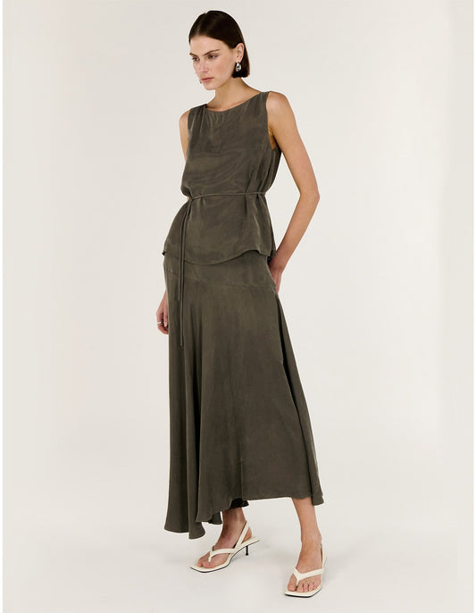 Stevie Pixie Maxi Skirt - Olive
