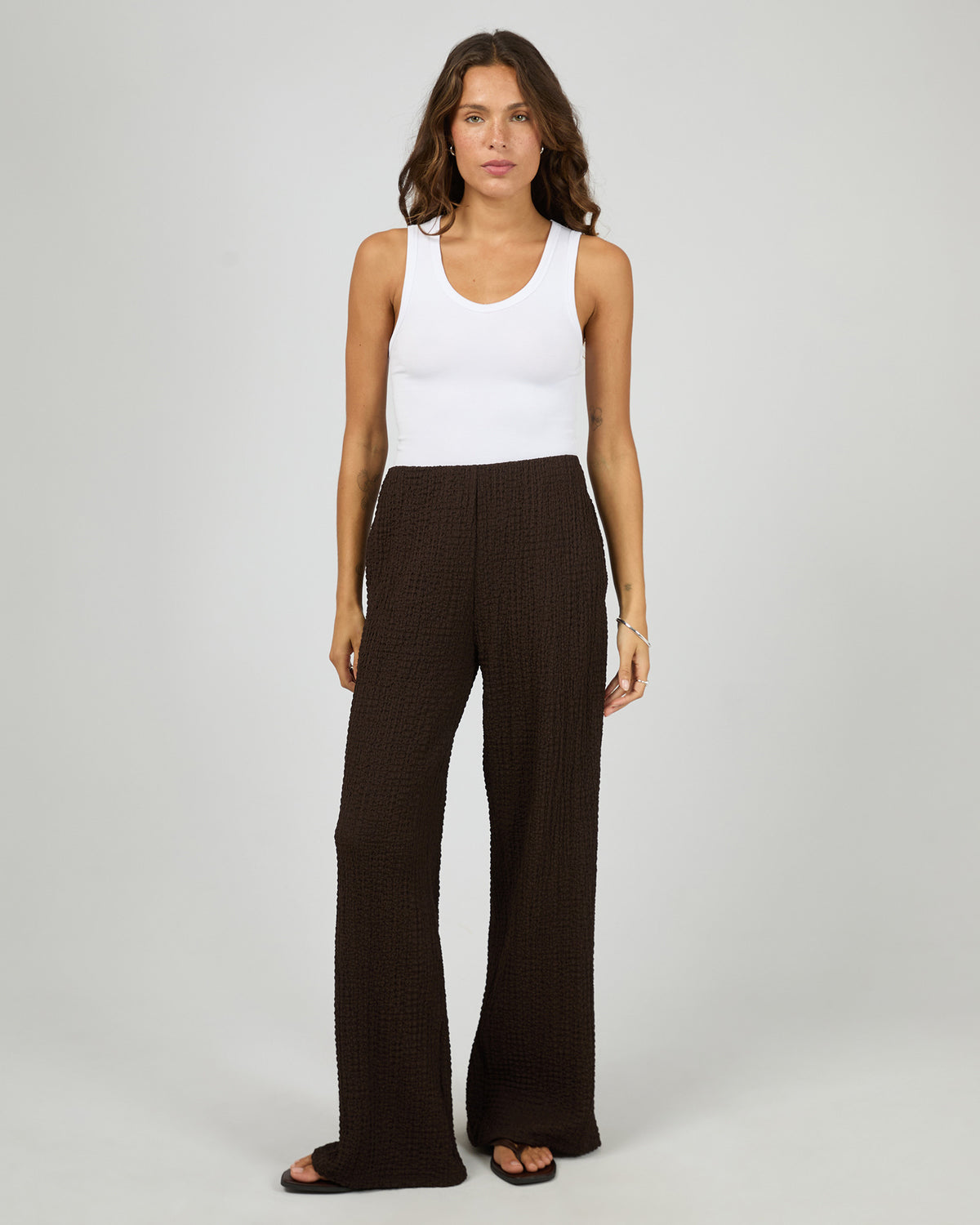 Luca Textured Pant - Chocolate