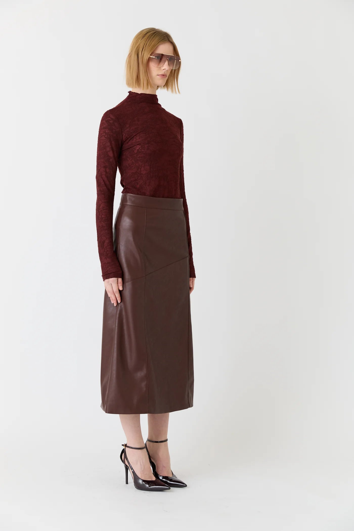 Clea Midi Skirt -  Mulberry