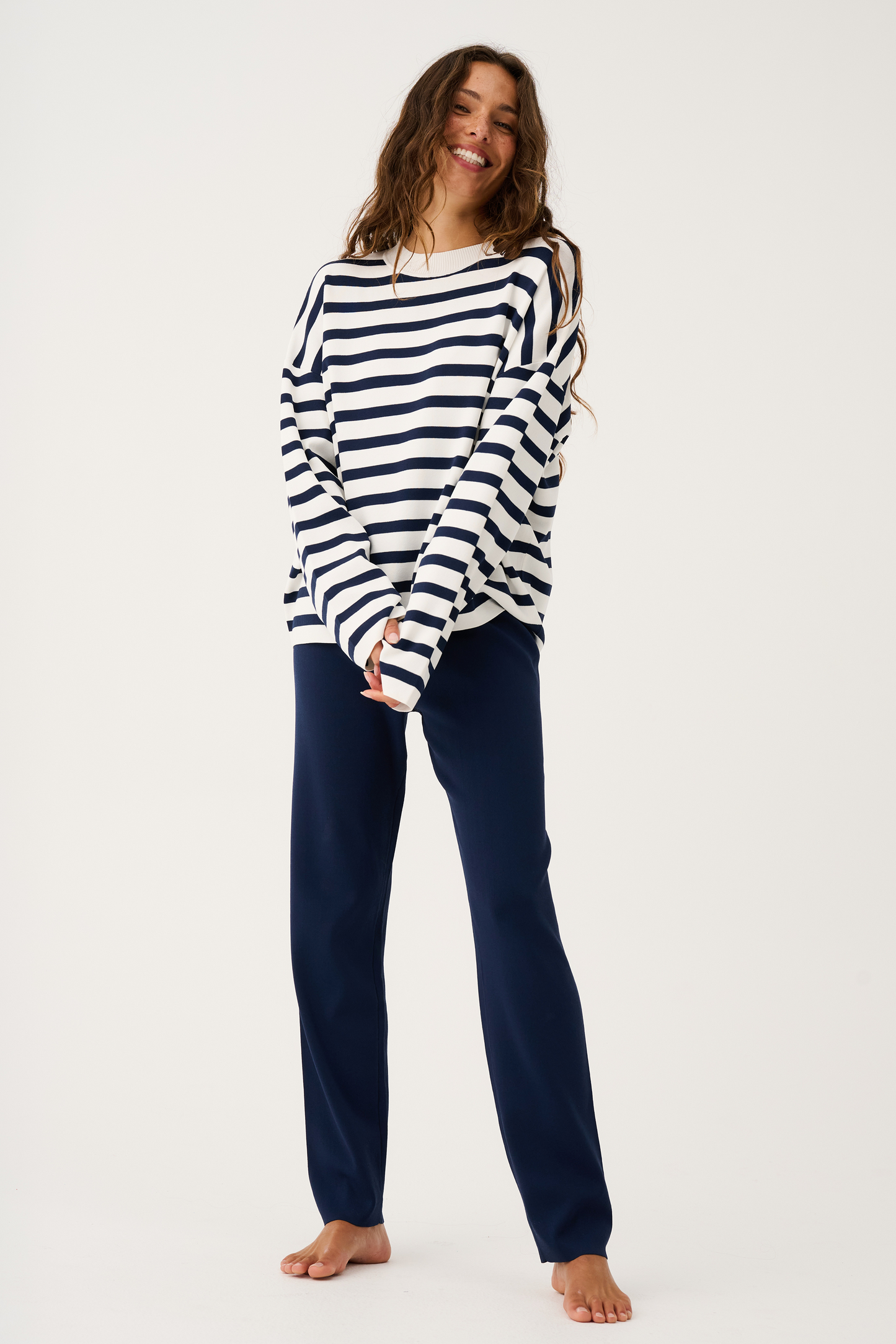 Rae Knit Sweater - Navy Stripe