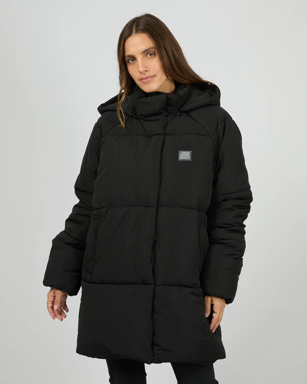 Elevate Long Puffer Jacket - Black