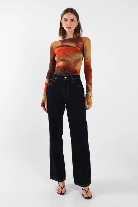 Ariane Long Sleeve Top - Sunset