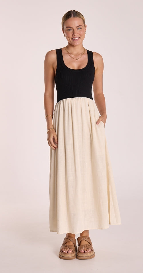 Juliette Dress - Black & Cream