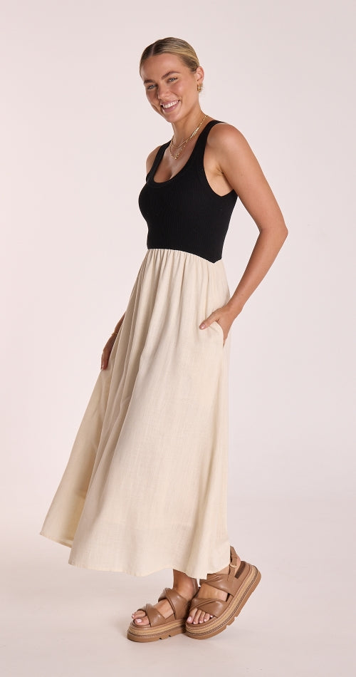 Juliette Dress - Black & Cream