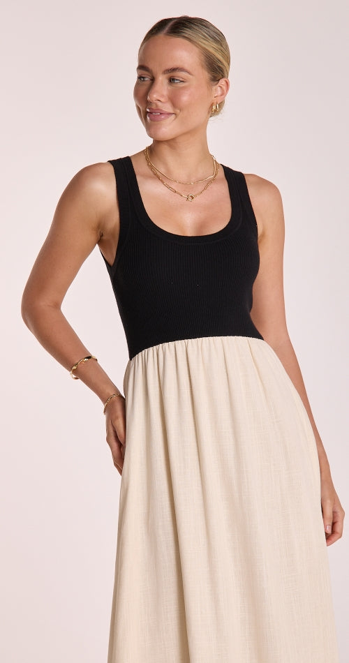 Juliette Dress - Black & Cream