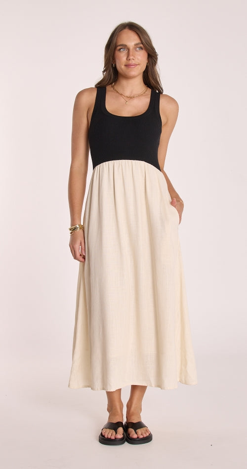 Juliette Dress - Black & Cream