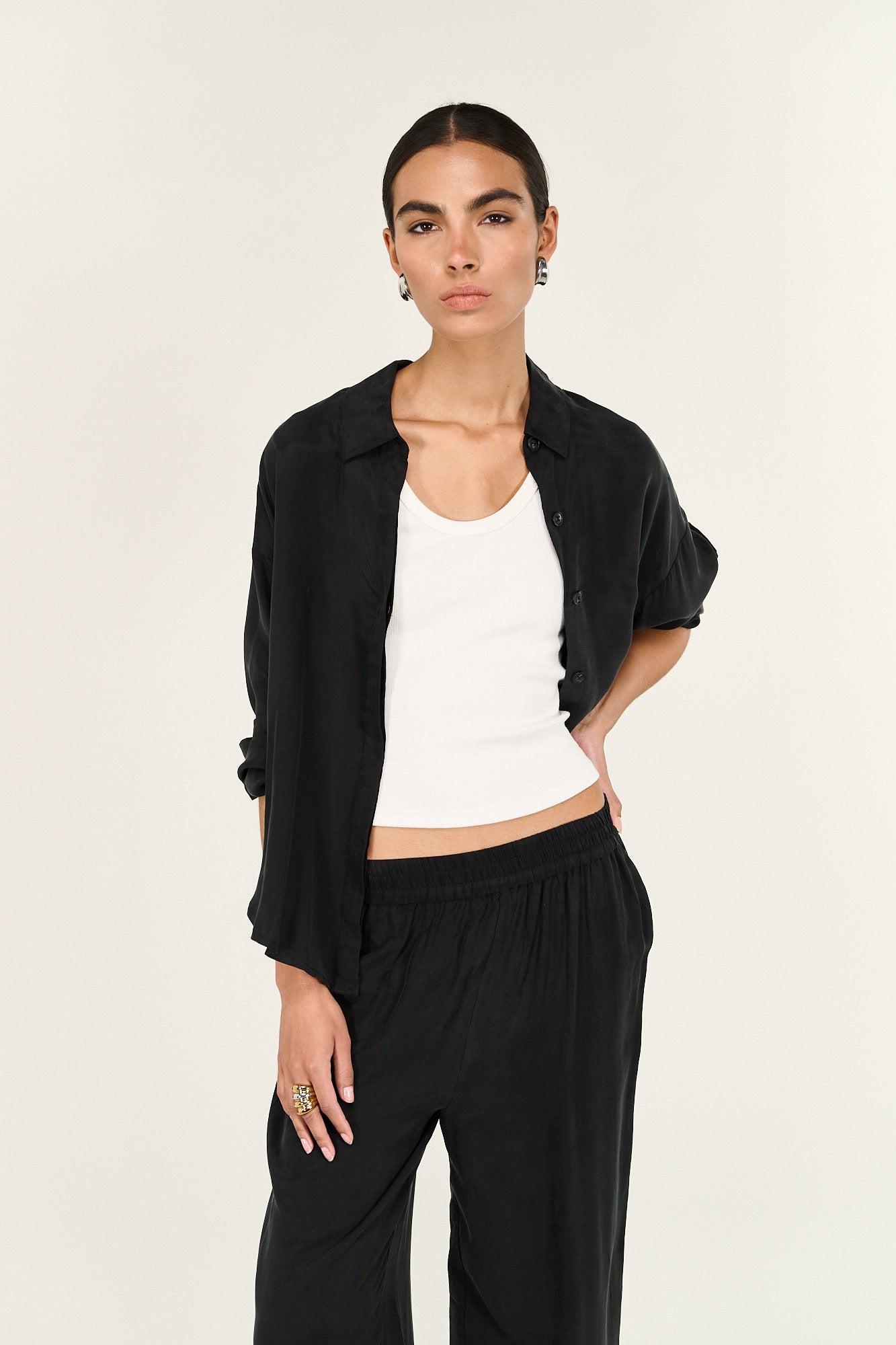 Sylvie Cupro Shirt - Black