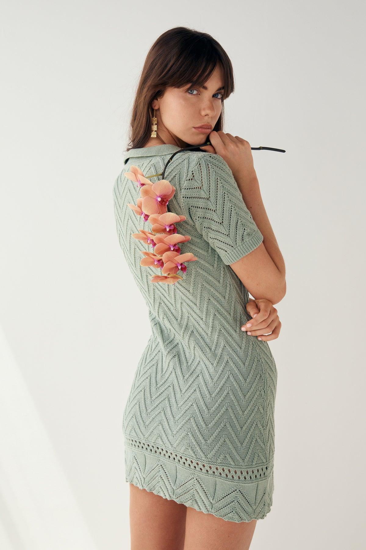 Eva Polo Dress - Sage by Rue Stiic - in XS | SWAACE