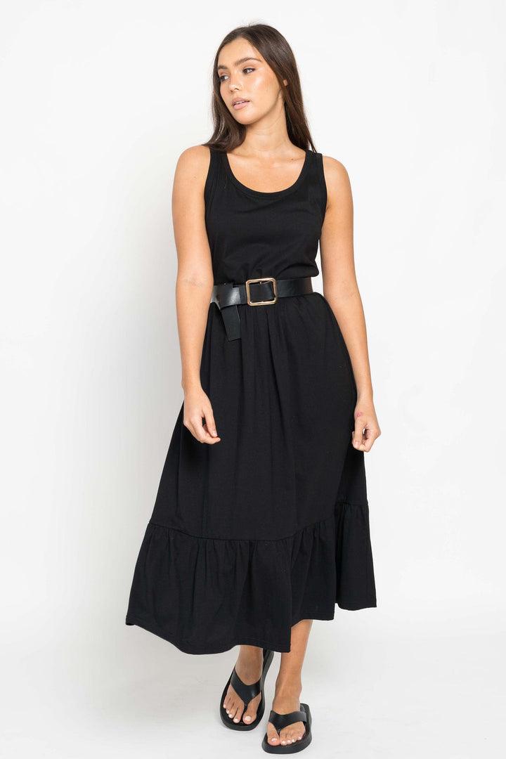 Tate Midi Dress - Black by Fox + Velvet - in S | SWAACE