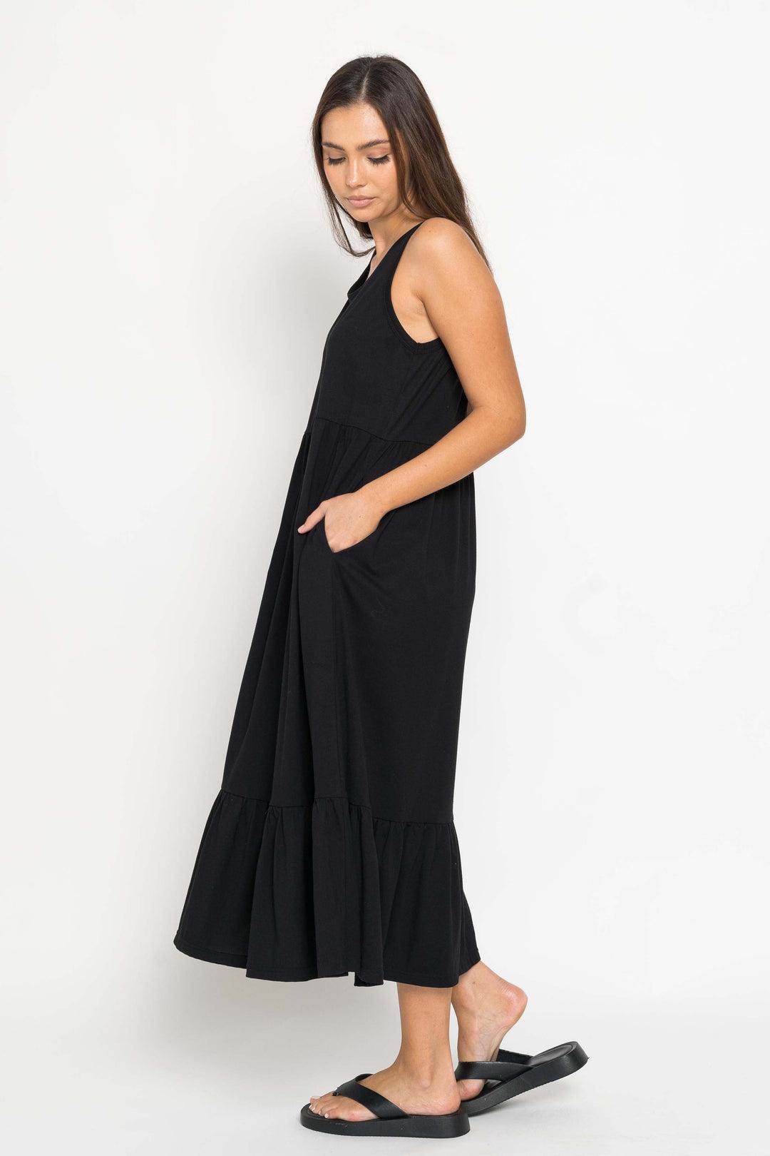 Tate Midi Dress - Black by Fox + Velvet - in XS | SWAACE