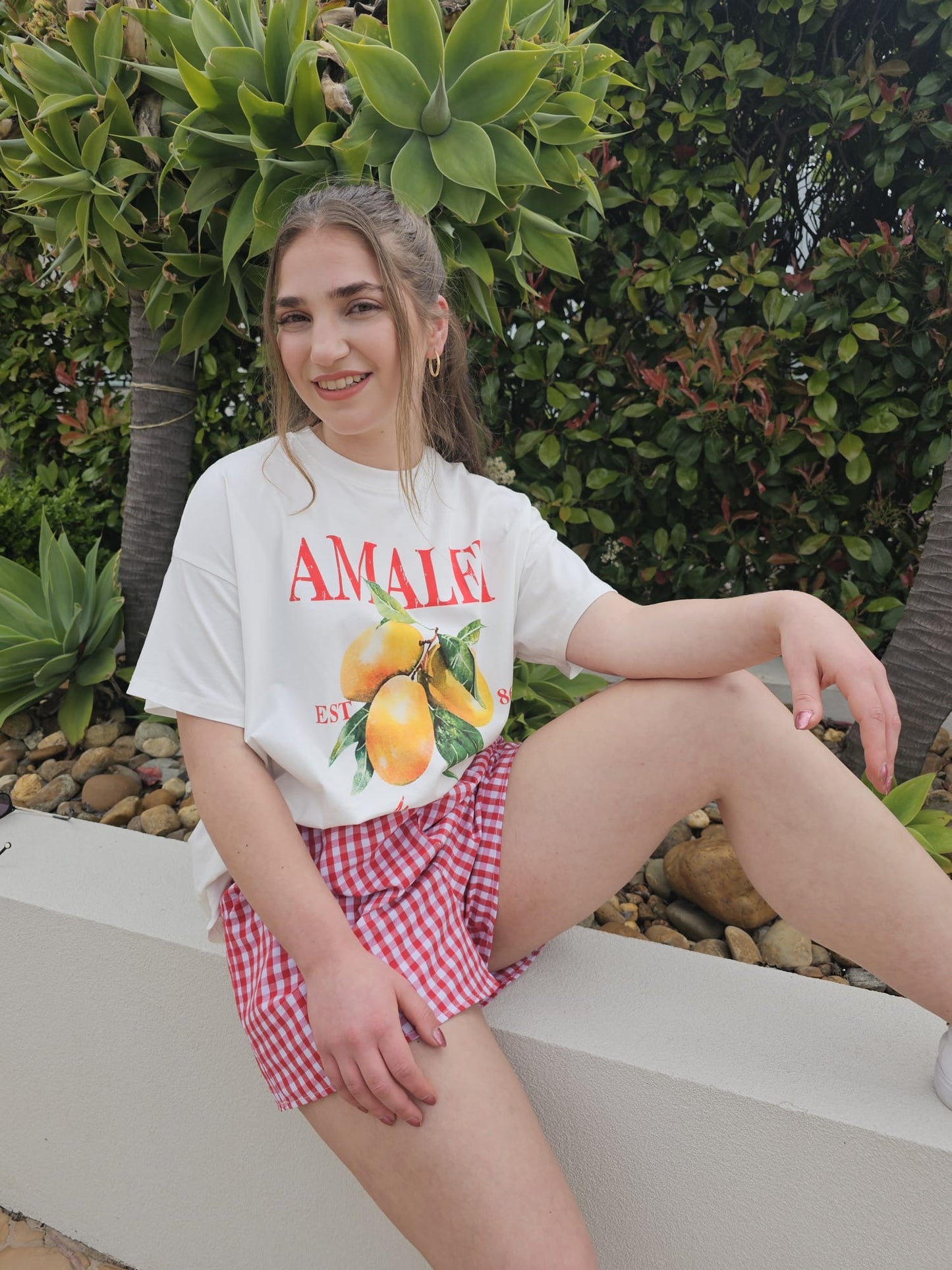 Mango T-Shirt Set - White/Red Gingham