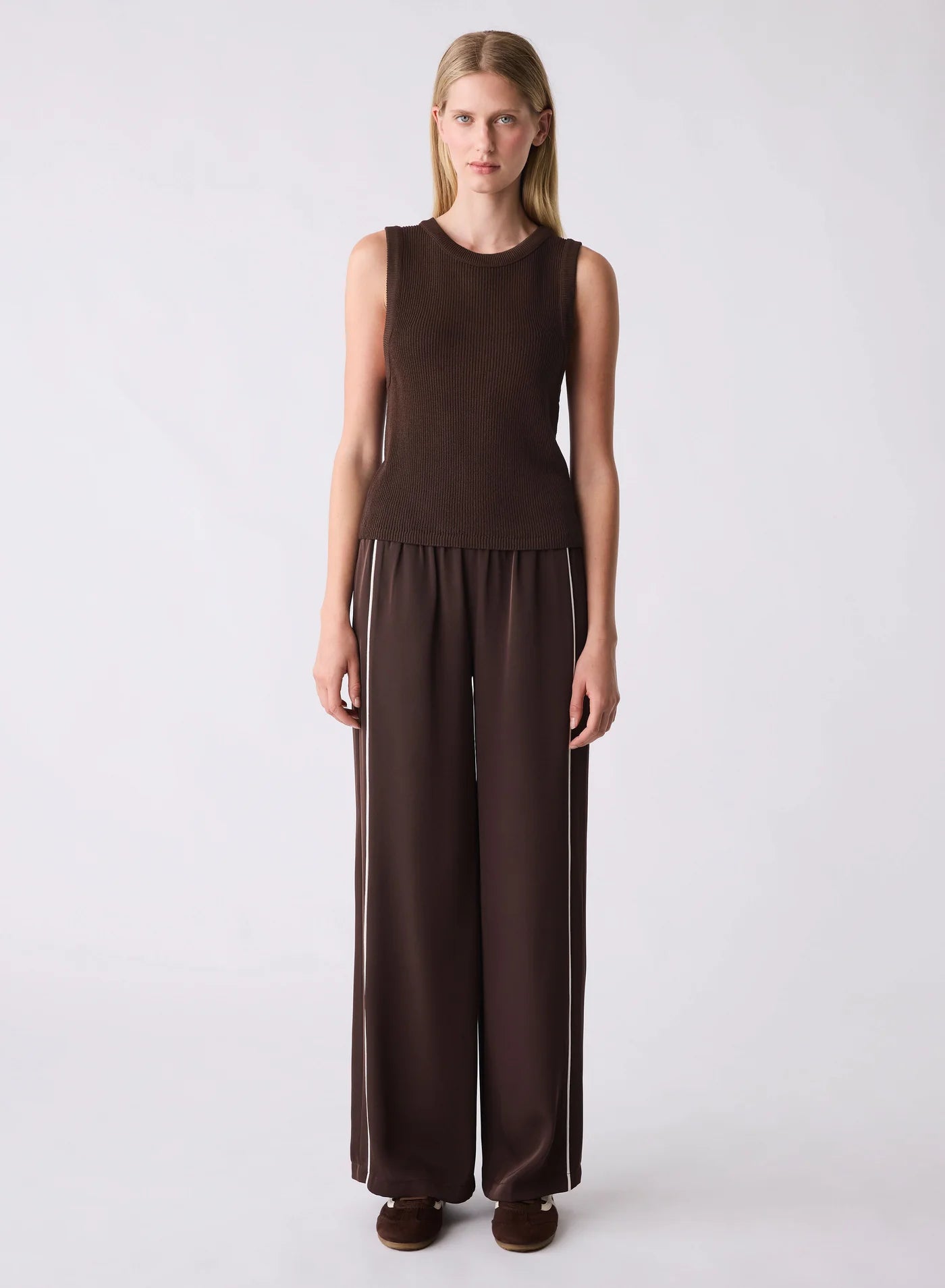 Rebound Knit Tank - Chocolate